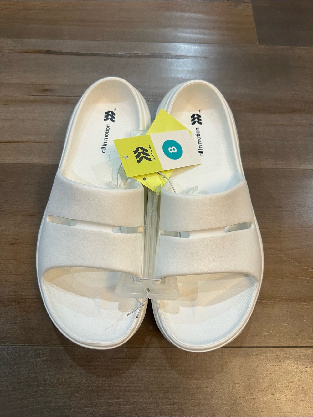 all in motion White Slip-On Slide Sandals